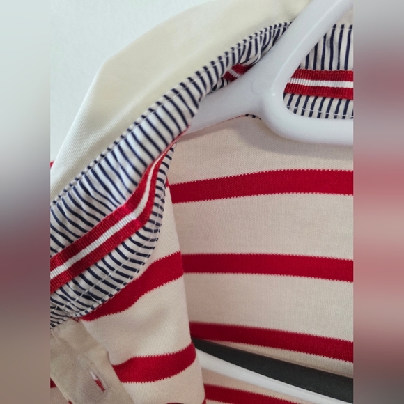 Paul Shark Yaht Retro Polo Red White Striped Long Sleeve Cotton Shirt Size XS - Picture 6 of 7